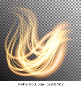 Special light fire effect. Vector illustration transparent