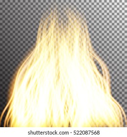 Special light fire effect. Vector illustration transparent