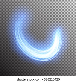 Special light fire effect. Vector illustration transparent