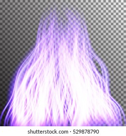 Special light fire effect. Vector illustration transparent