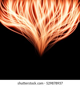 Special light fire effect. Vector illustration transparent