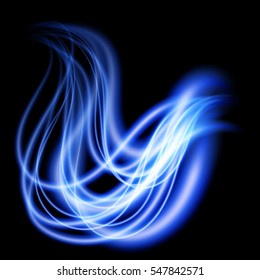 Special light fire effect. Vector illustration transparent