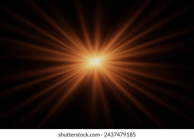 Special light flash effect with rays of light and magic sparkles. On a transparent background.	
