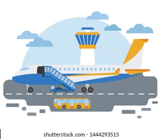 Special machinery collection. Airport ground support service  transportation coloured vector icon set isolated on white. Illustration vector design