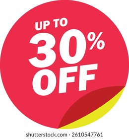 Special mega offer discount label icon. Sale off percent, discount special offer price promotion tag, 30 percent discount vector isolated on transparent background. Vector illustration.