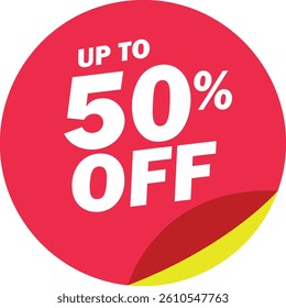 Special mega offer discount label icon. Sale off percent, discount special offer price promotion tag, 50 percent discount vector isolated on transparent background. Vector illustration.