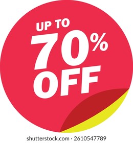 Special mega offer discount label icon. Sale off percent, discount special offer price promotion tag, 70 percent discount vector isolated on transparent background. Vector illustration.