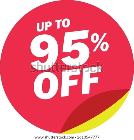 Special mega offer discount label icon. Sale off percent, discount special offer price promotion tag, 95 percent discount vector isolated on transparent background. Vector illustration.