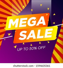 Special Mega Sale 50% Discount Off Banner Sale, Banner Template Perfect For Your Business Vector EPS. 10 