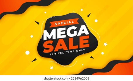 special mega sale yellow and orange banner design vector