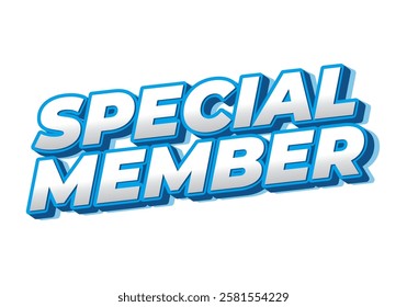 Special member. Text effect design in modern colors with 3D effect look