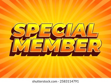 Special member. Text effect design in modern colors with 3D effect look