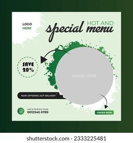 diseño de plantillas de banner de concepto de menú especial. Plantilla de diseño de promoción abstracta de descuento