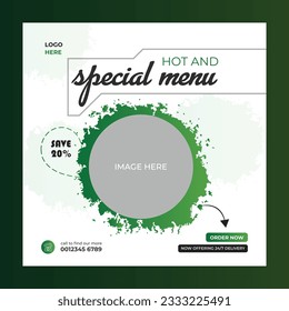 special menu concept banner template design. Discount abstract promotion layout design template
