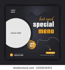 special menu concept banner template design. Discount abstract promotion layout design template