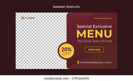 Special menu food banner template for restaurant and cafe