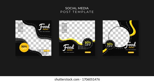 Special Menu A Restaurant Social Media Post Template. Healthy Food Banner Promotion Illustration 