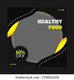 Special menu a restaurant social media post template. Healthy food banner promotion illustration 