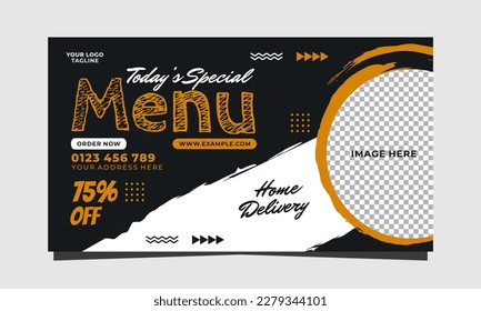 Special menu social media banner vector template design