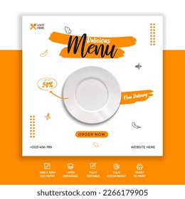 Special menu social media post template. special menu with realstic concept.