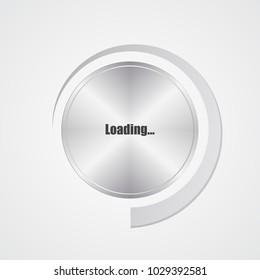 special metallic volume button with chrome texture, vector design, eps10