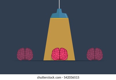 A Special Mind Illustration, Brain under a beam of light