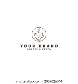 Special minimalist modern coffee logo to elevate your brand isolated on white background