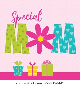special mom birthday greeting card design