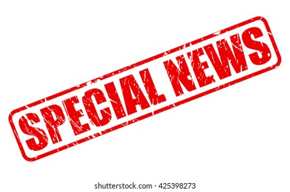 SPECIAL NEWS red stamp text on white