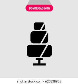 Special Occasion Cake Vector Icon, The symbol of three-storeyed cake on the stand. Simple, modern flat vector illustration for mobile app, website or desktop app 