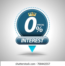 Special offer 0% interest banner. Vector illustration for promotion advertising.