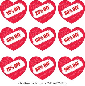 Special Offer 10% to 90% Off. Limited Time Offer With Heart. EPS