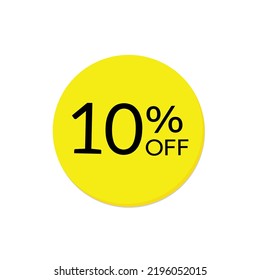 Special offer 10% off label or price tag on white background, vector illustration