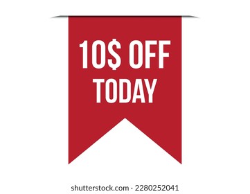 special offer 10$ off today red banner design vector illustration