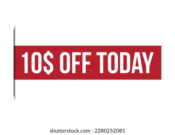 special offer 10$ off today red banner design vector illustration