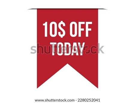 special offer 10$ off today red banner design vector illustration