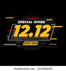 special offer 12.12 online shopping day sale banner vector template