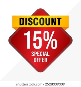 Special Offer 15% Off Sale Banner – Clean White Background Vector