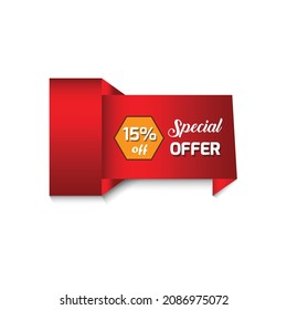 Special Offer 15% Vector Banner Ad Design element for increasing BIG Sale.