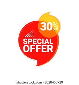 Sonderangebot 30 % Rabatt auf rote Farben Vektorgrafik, Banner-Sonderangebot