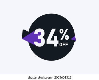 Oferta especial 34% fuera del Vector de diseño de adhesivo redondo