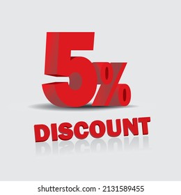 Oferta especial 3d, descuento, oferta, 5% Palabra sobre fondo aislado Blanco 