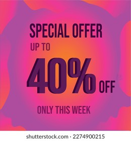 special offer 40 percent off
