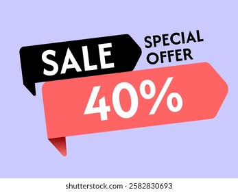 Special offer 40% sale with beautiful background
ribbon discount, promotion, sale, black friday