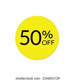 Special offer 50% off label or price tag on white background, vector illustration