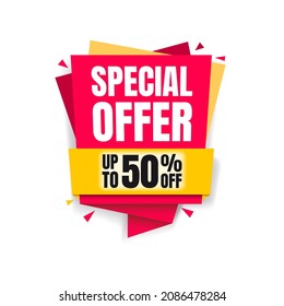 Special Offer Up To 50% Off Shopping Label	