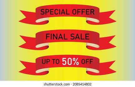 Special offer up to 50% off,Vector illustration banner.
