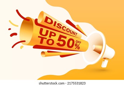 Special offer 50 percent, Big sale banner label, event promotion poster. Vector illustration