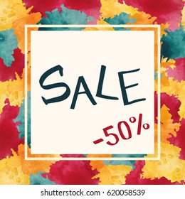 Special offer 50%. 50 percent off.
