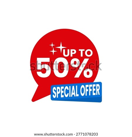 Special Offer Up to 50 Percent Off Sale Discount Badge Icon